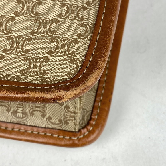 Celine Macadam Beige Canvas Brown Crossbody - Picture 1 of 6
